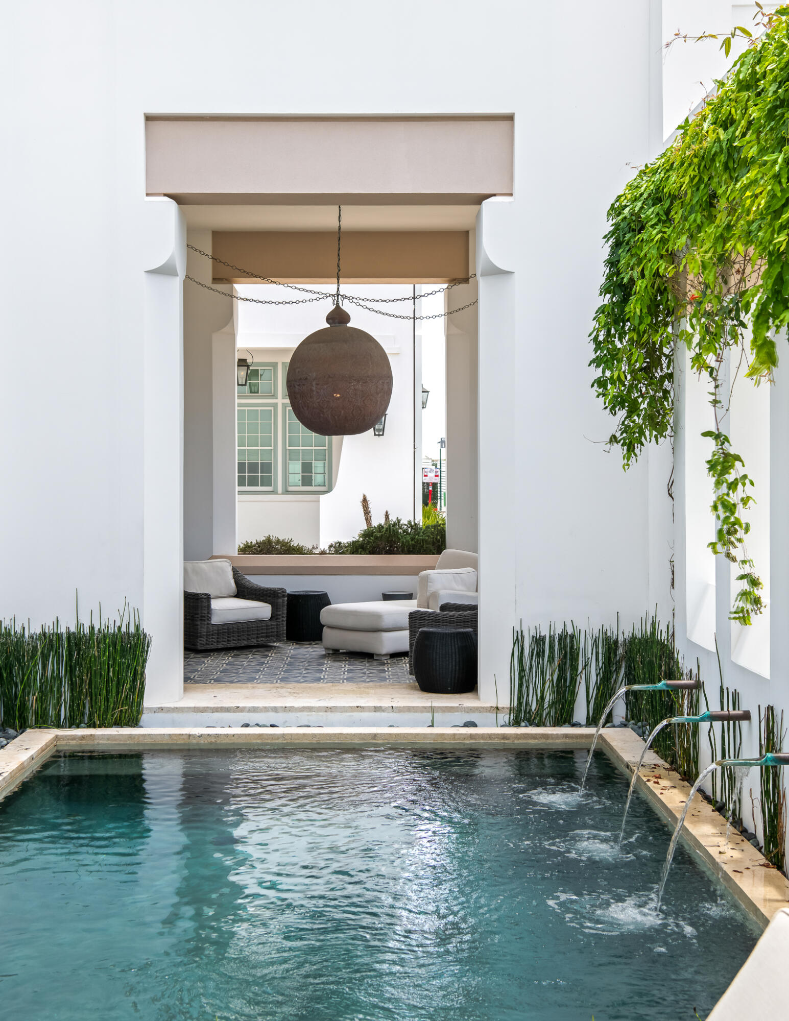 25 Moongate Court Inlet Beach, FL 32461 - Photo 12 of 53 a living room with furniture and a swimming pool