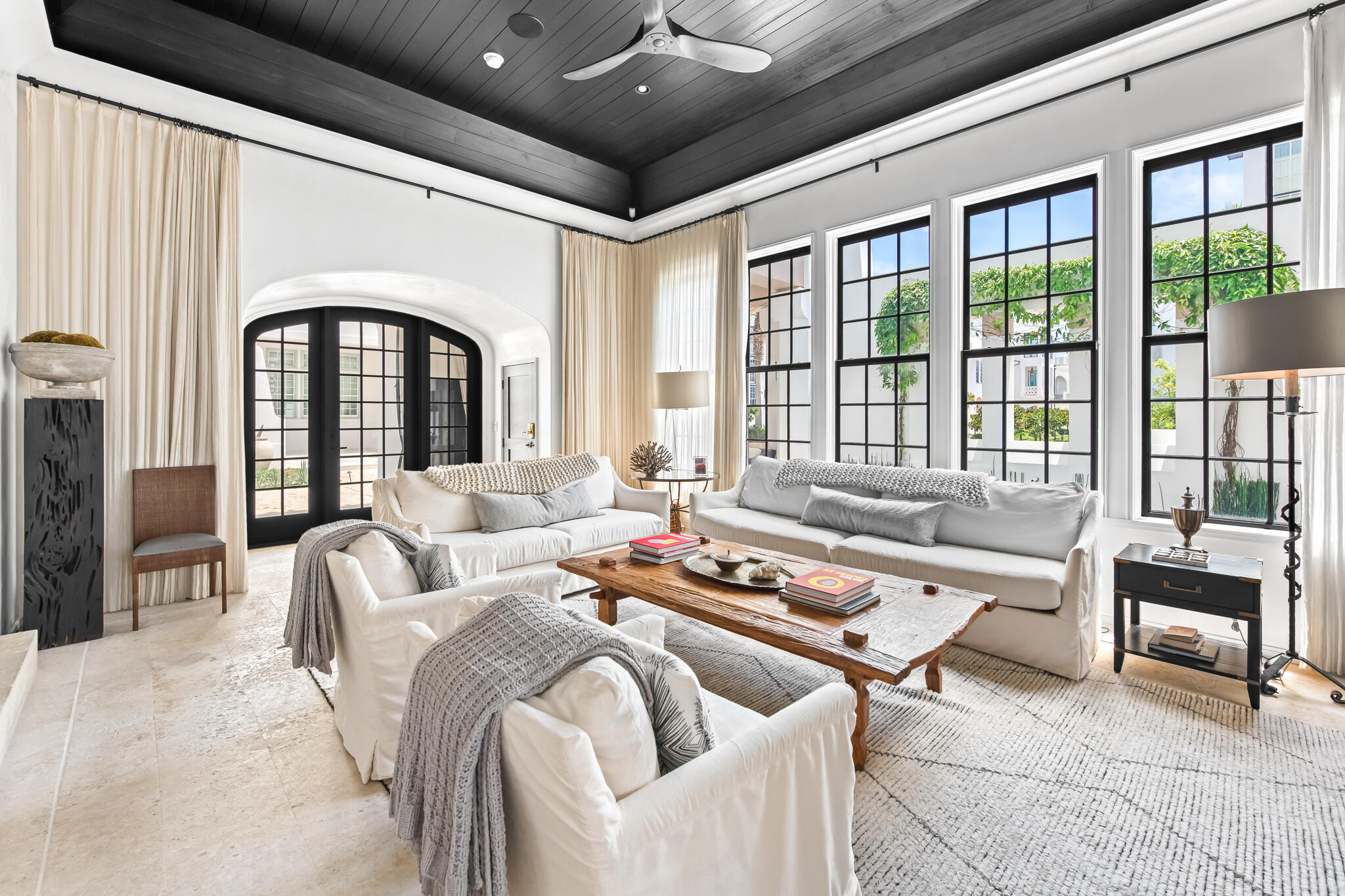 25 Moongate Court Inlet Beach, FL 32461 - Photo 20 of 53 a living room with furniture and floor to ceiling windows