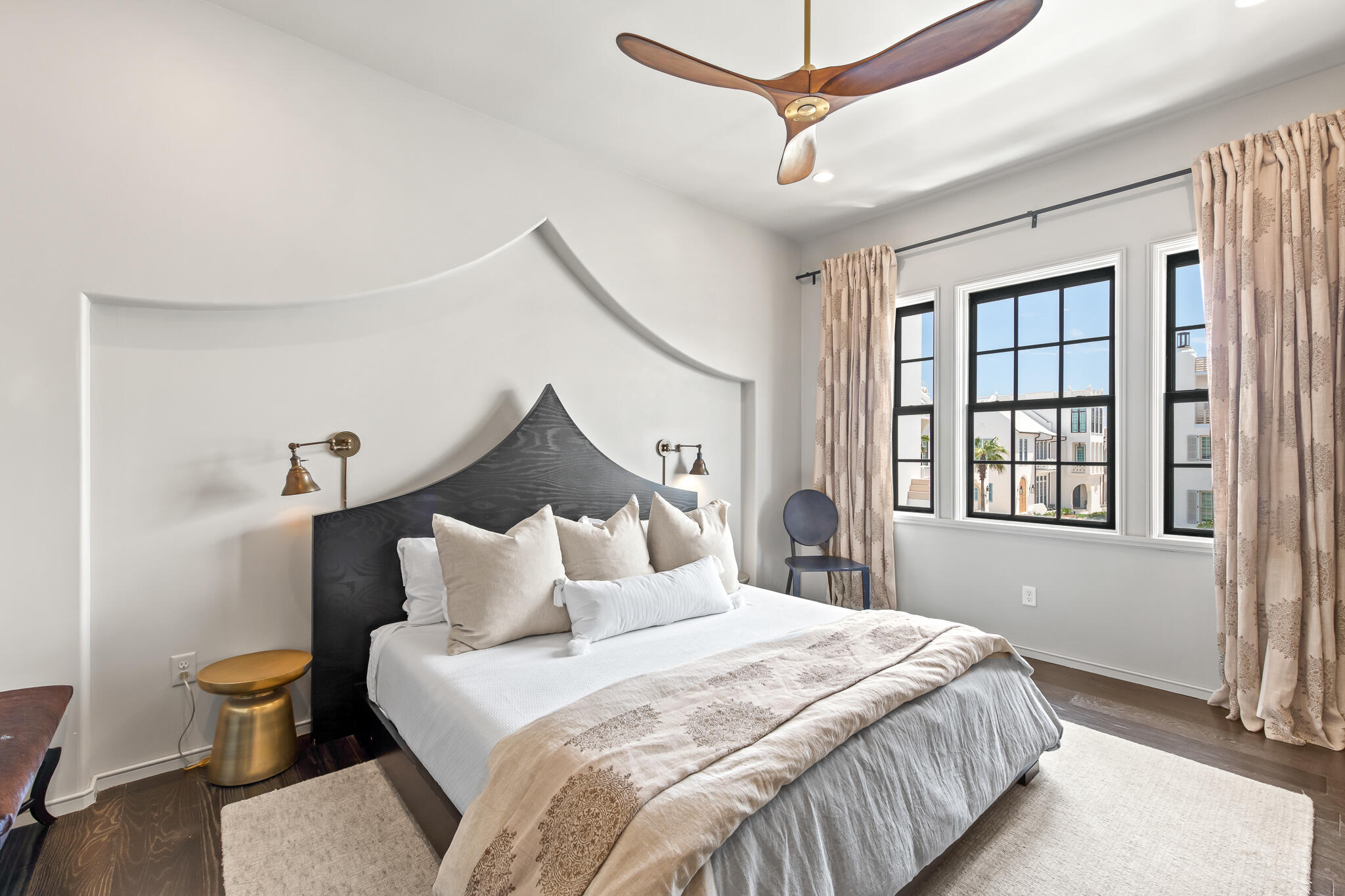 25 Moongate Court Inlet Beach, FL 32461 - Photo 33 of 53 a bedroom with a bed and wooden floor