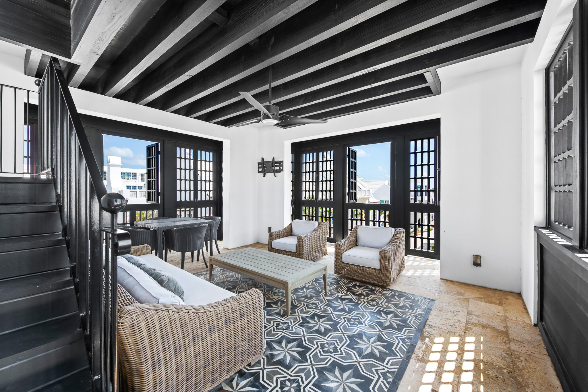 25 Moongate Court Inlet Beach, FL 32461 - Photo 38 of 53 a living room with furniture and a floor to ceiling window