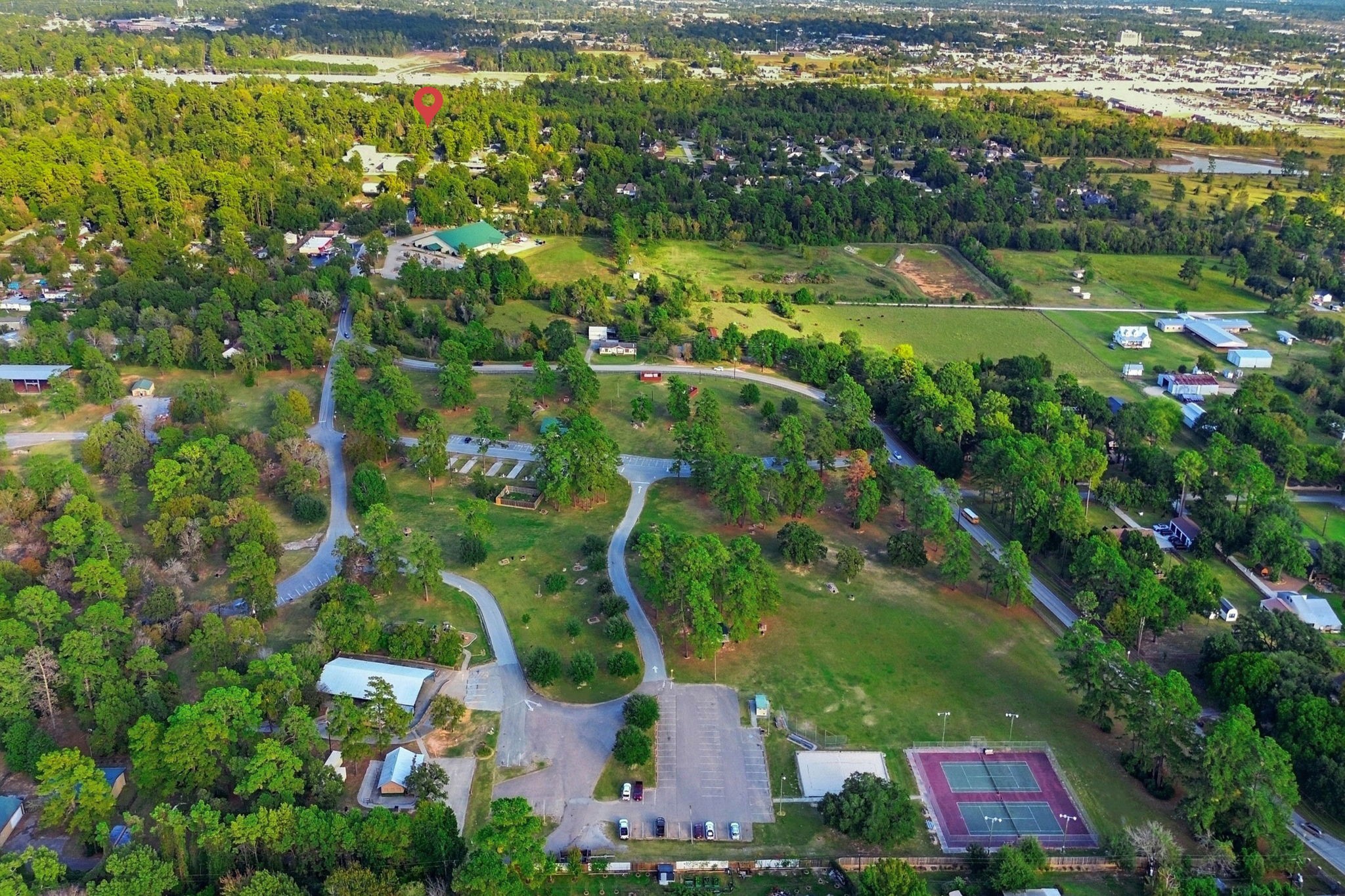 0 Keen Road Tomball, TX 77377 - Photo 14 of 16 an aerial view of residential houses with outdoor space and swimming pool
