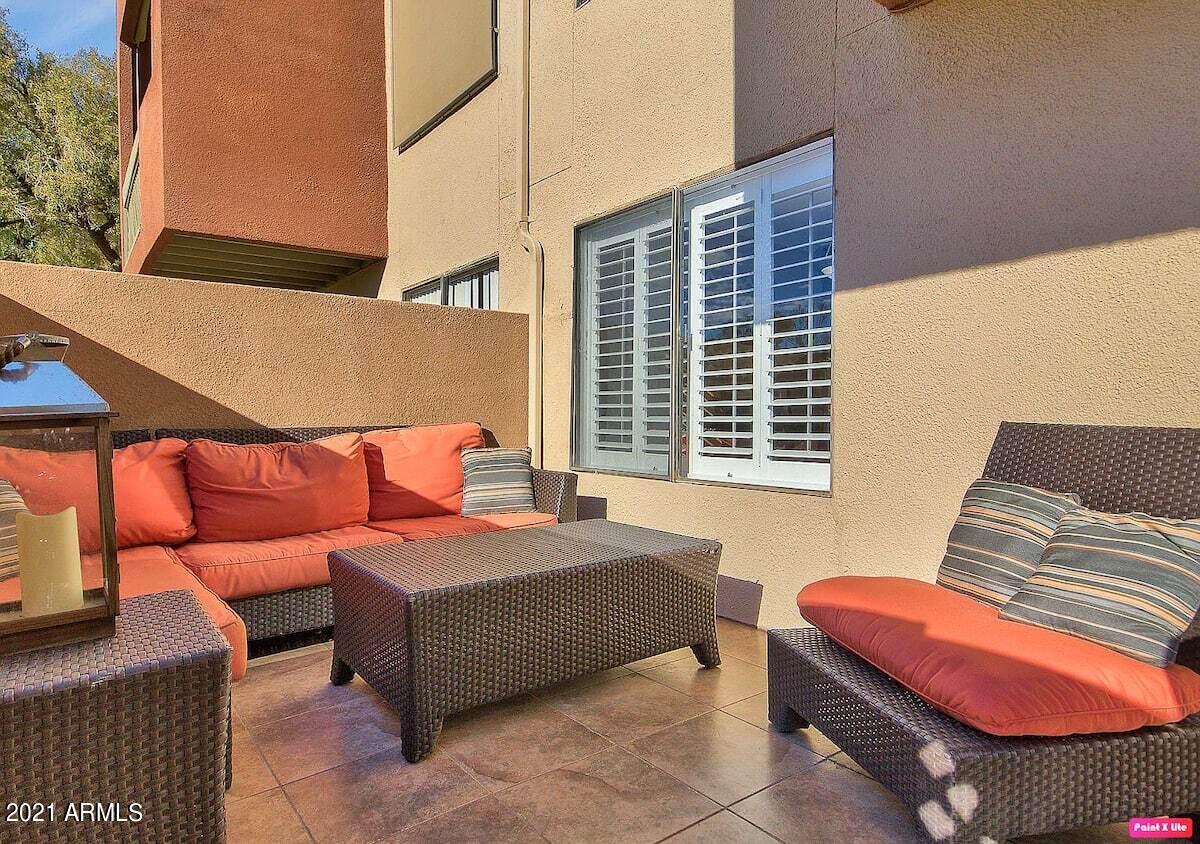 3500 North Hayden Road, Unit 1511 Scottsdale, AZ 85251 - Photo 19 of 26 a outdoor space with patio couches and a potted plant