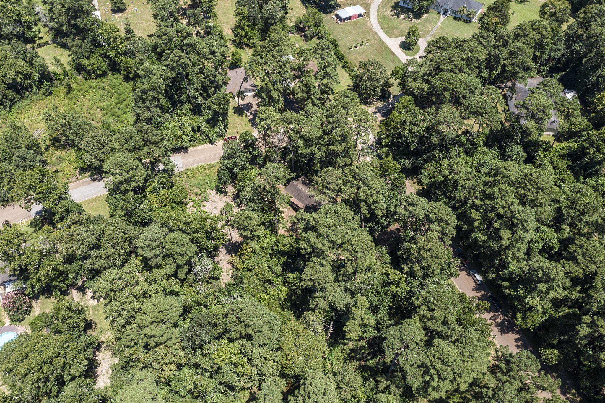 114 Hillendale Street Livingston, TX 77351 - Photo 44 of 46 an aerial view of residential house with outdoor space and trees all around