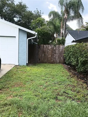a view of a backyard