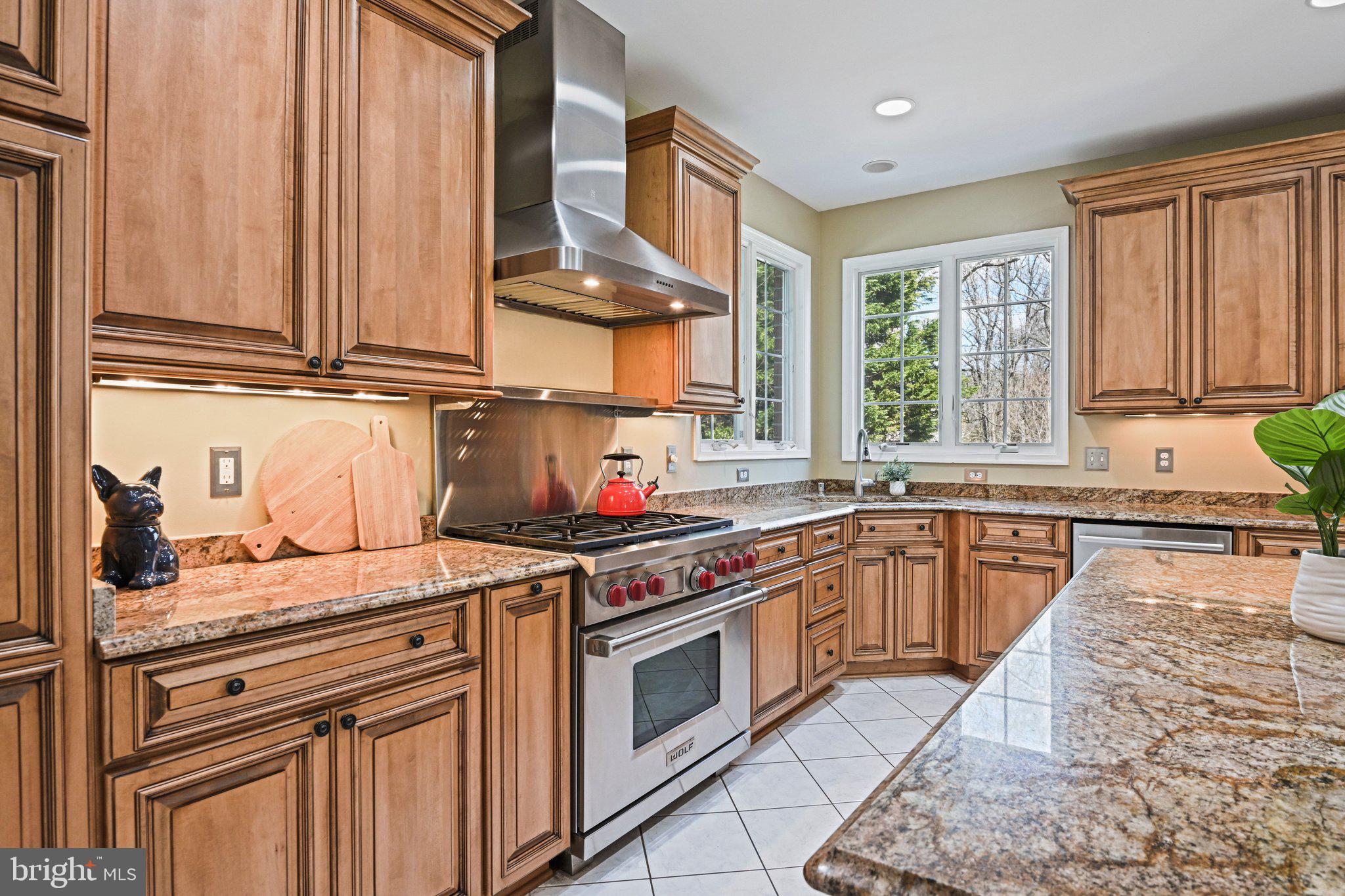 1831 Beulah Road Vienna, VA 22182 - Photo 11 of 96 a kitchen with stainless steel appliances granite countertop a stove a sink and a microwave