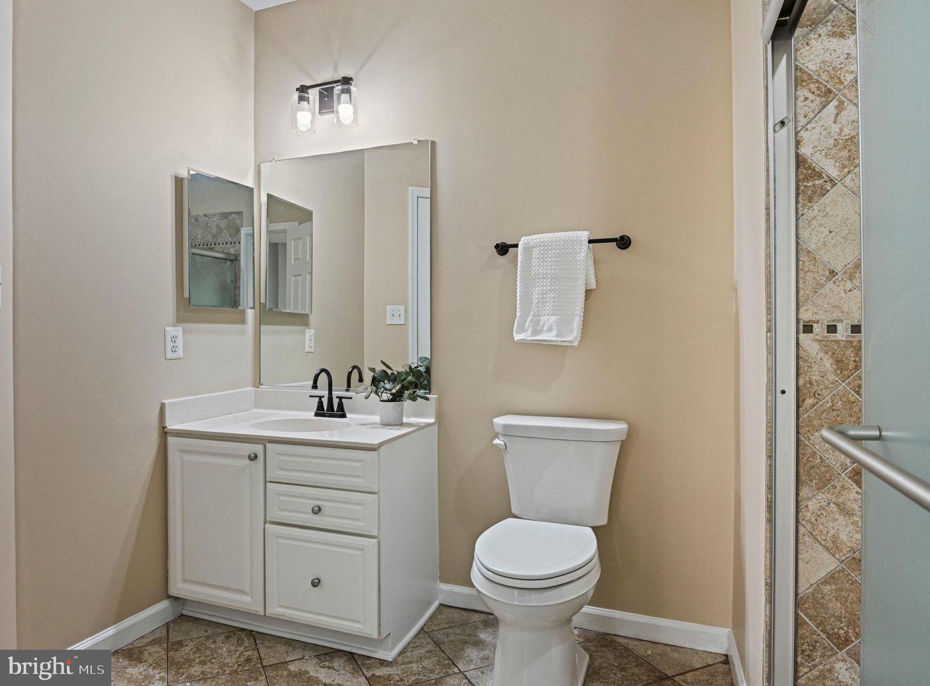 1831 Beulah Road Vienna, VA 22182 - Photo 69 of 96 a bathroom with a toilet a sink and mirror