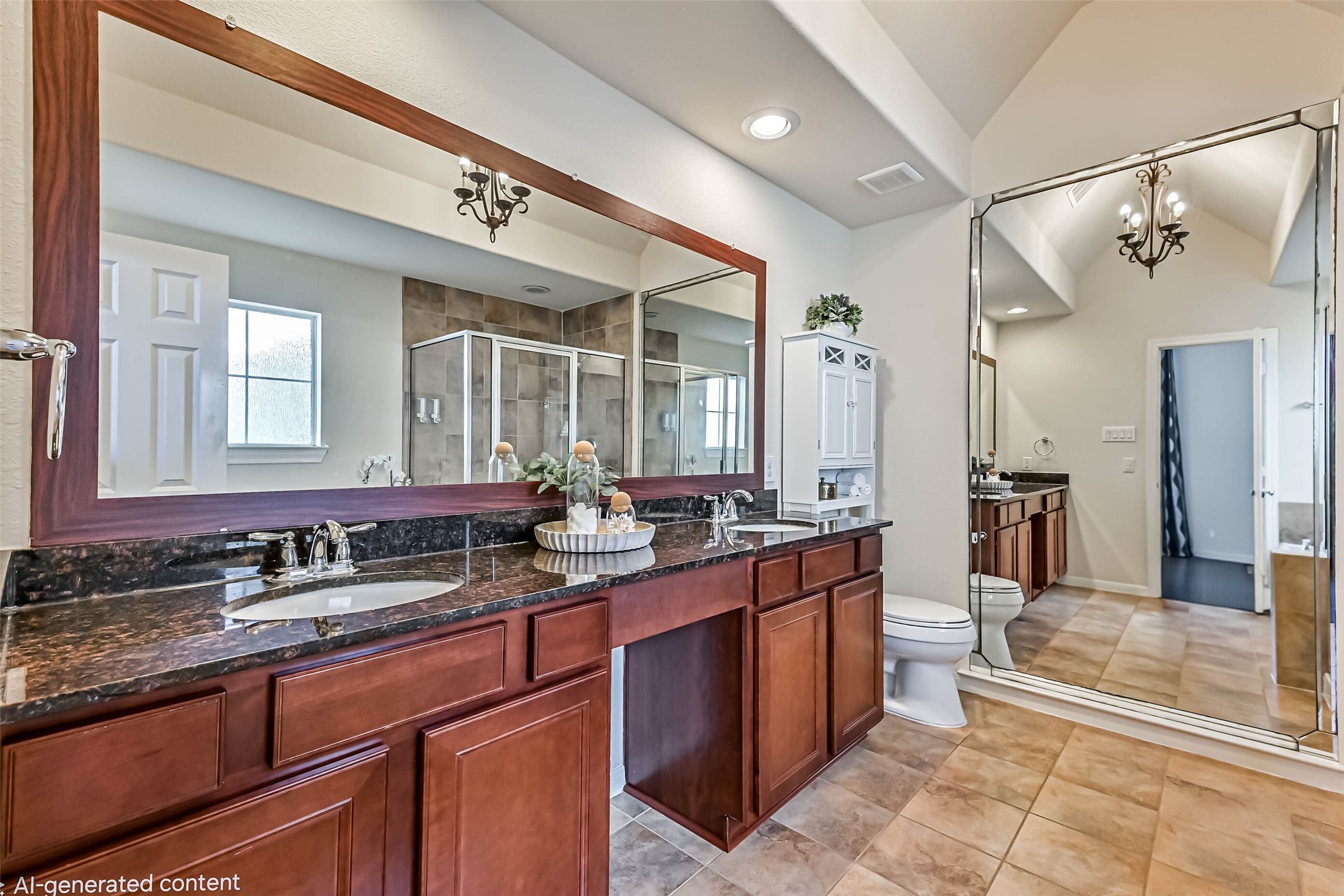 3208 Clearview Circle Houston, TX 77025 - Photo 18 of 30 Bright primary en suite with vaulted ceilings and tile flooring.