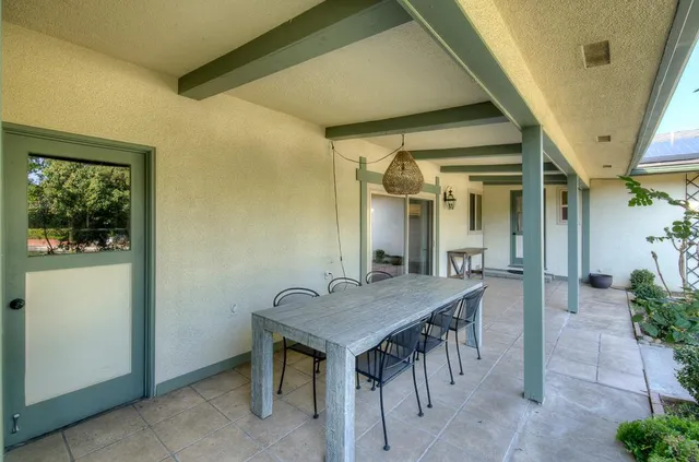 a view of an outdoor space with seating area