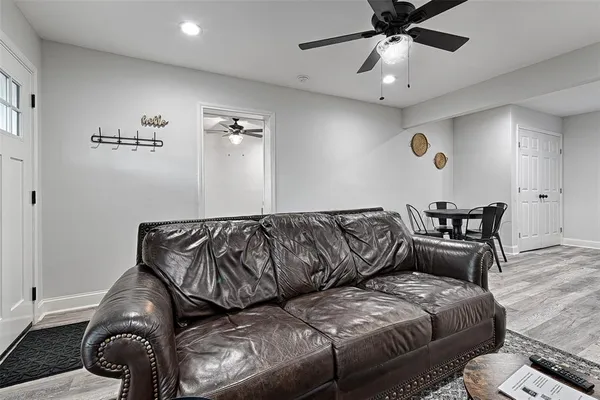 a living room with furniture