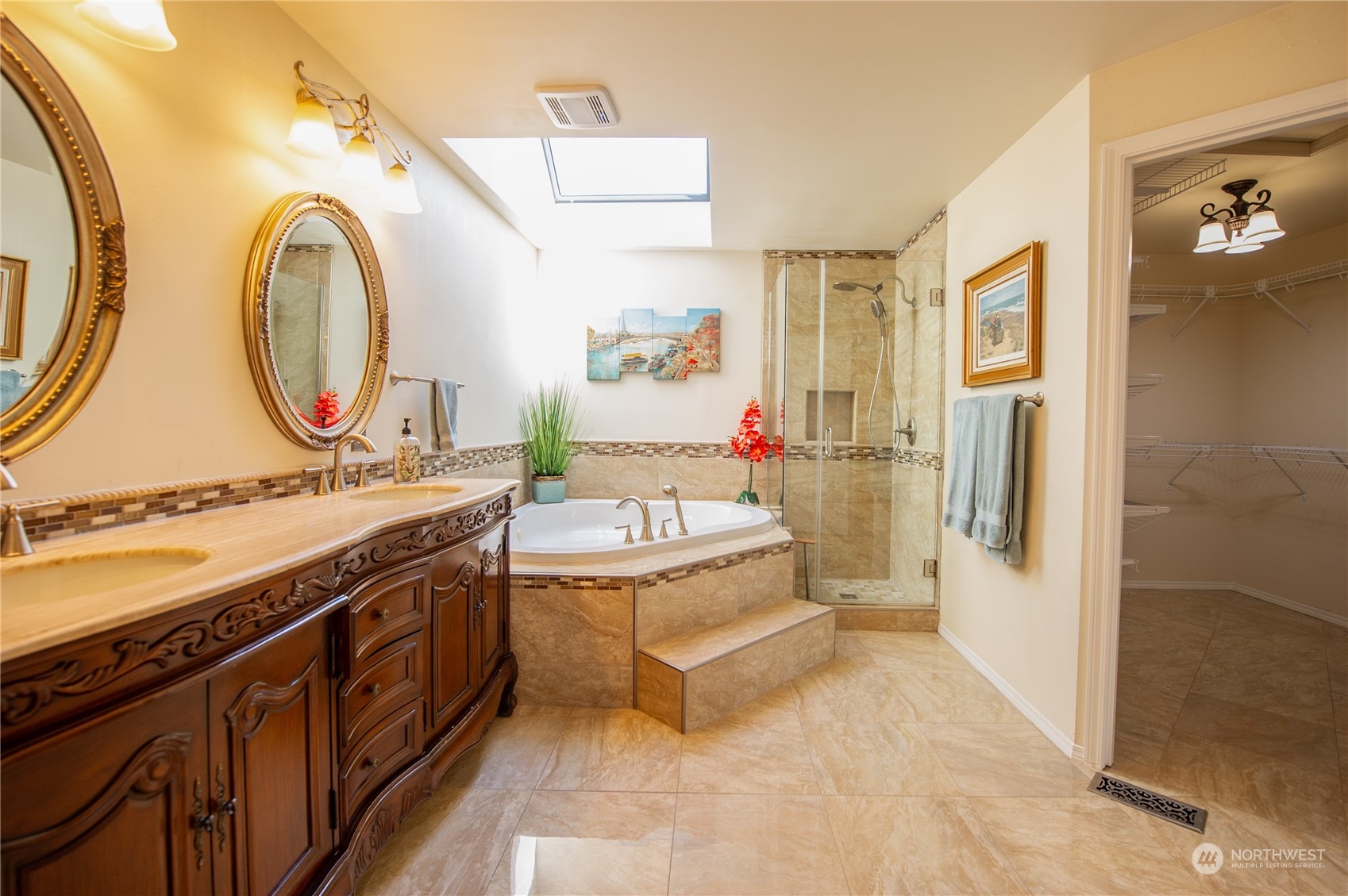 3427 112th Place Southeast Everett, WA 98208 - Photo 19 of 26 a spacious bathroom with a sink double vanity and a mirror