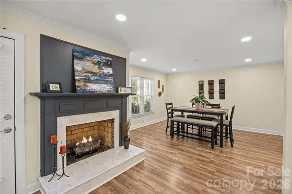 a view of a dining room and livingroom