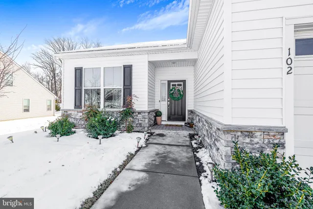 a view of a house with potted plants