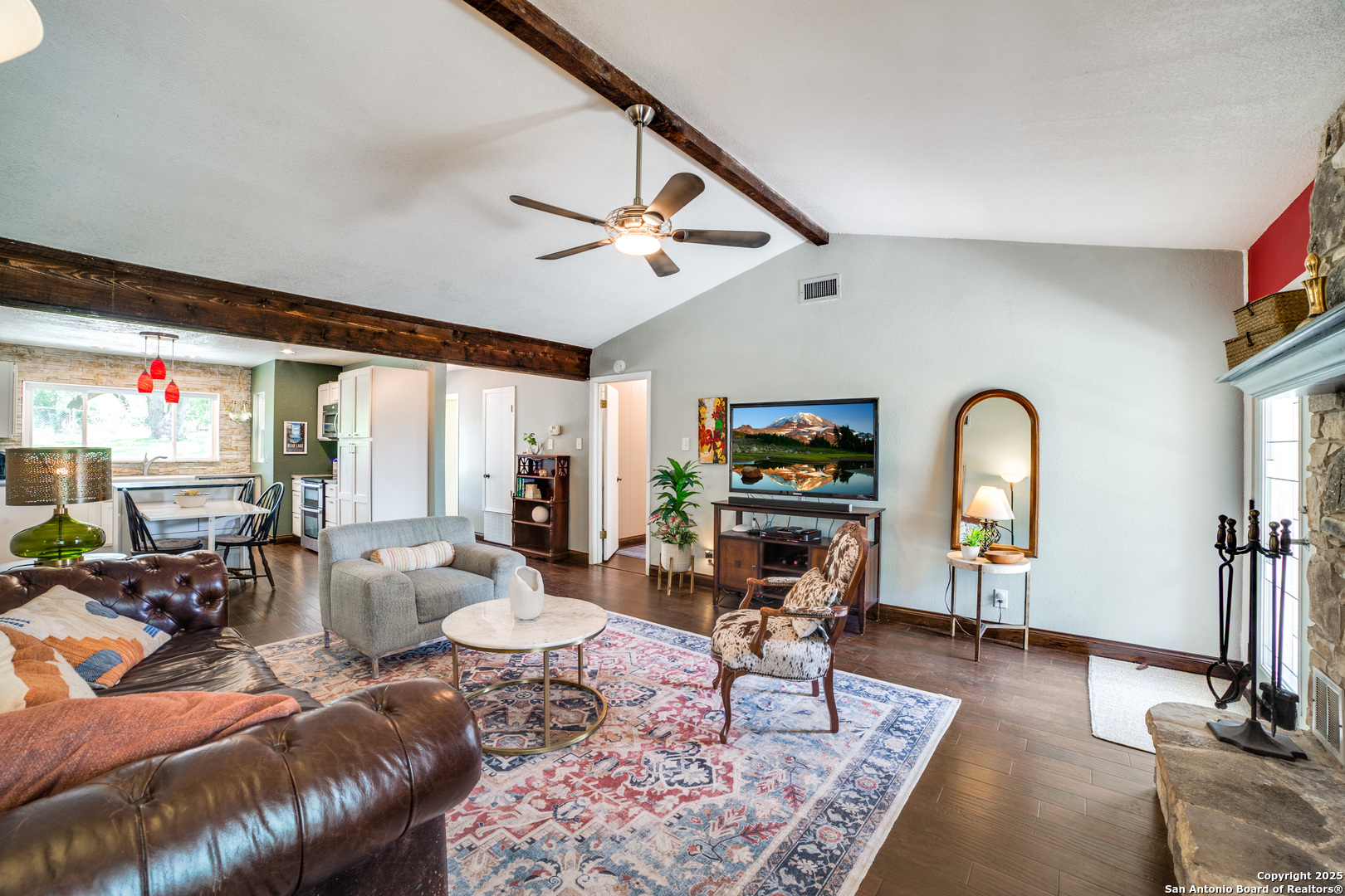 20892 Bluehill Pass Helotes, TX 78023 - Photo 28 of 36 a living room with furniture and a fireplace