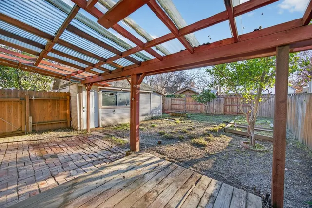 a backyard of a house