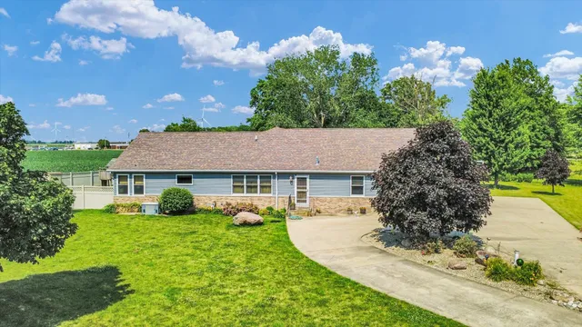 a view of a house with garden