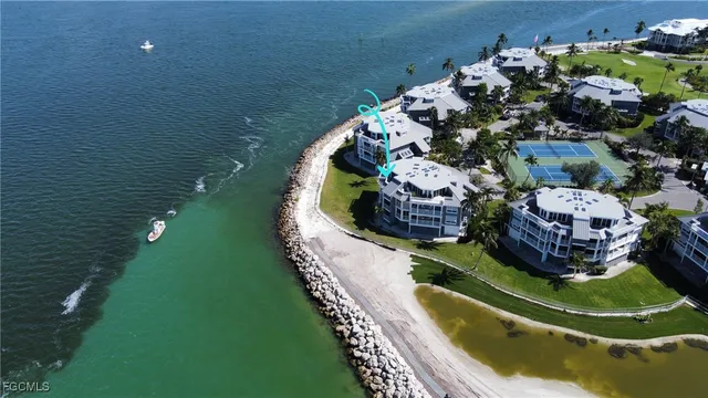 an aerial view of a house with a garden