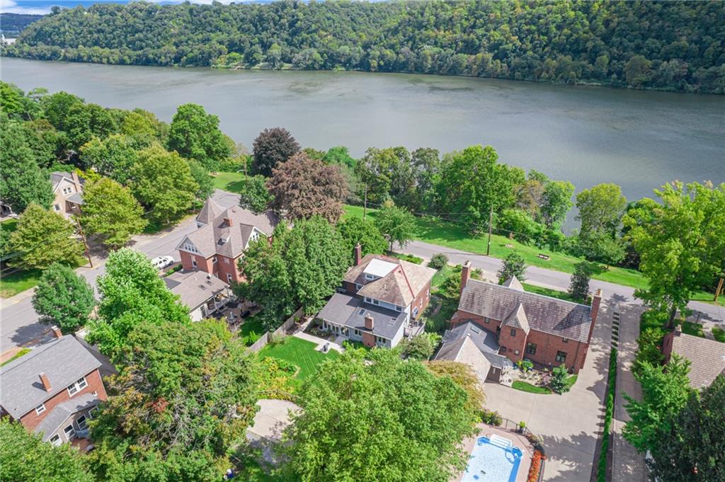 1020 River Road Beaver, PA 15009 - Photo 41 of 42 an aerial view of a house with outdoor space and lake view