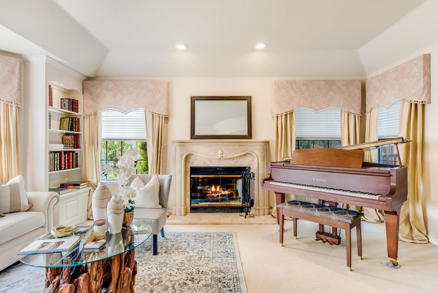 757 Harry Road San Jose, CA 95120 - Photo 18 of 60 a living room with furniture fireplace and rug