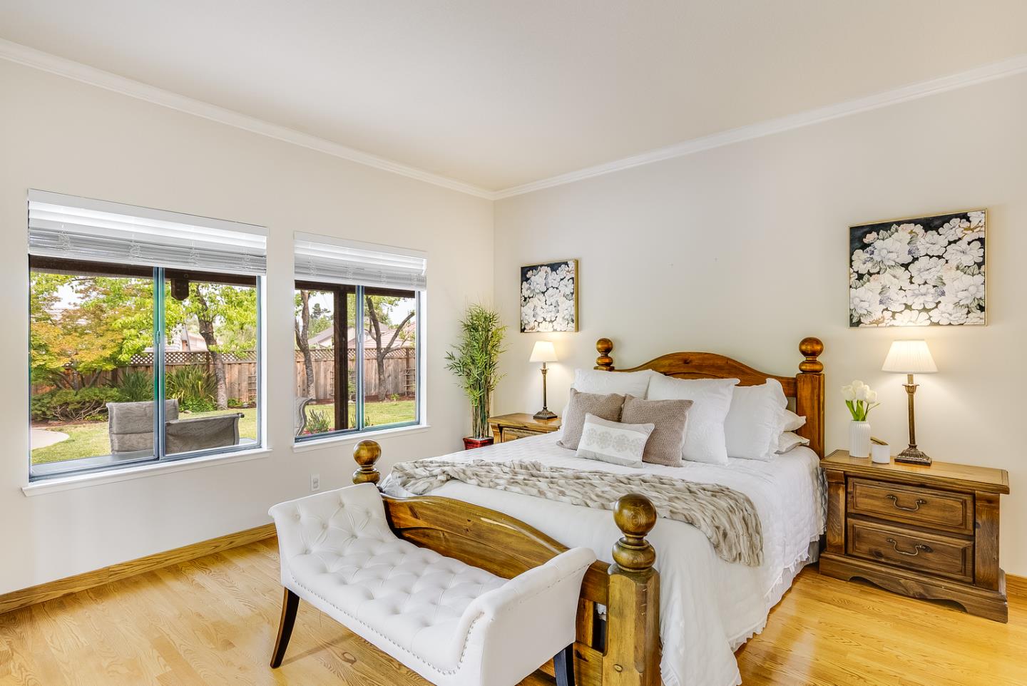 757 Harry Road San Jose, CA 95120 - Photo 33 of 60 a bedroom with a bed and wooden floor