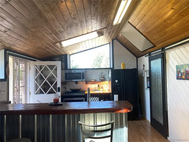 a view of swimming pool from a window