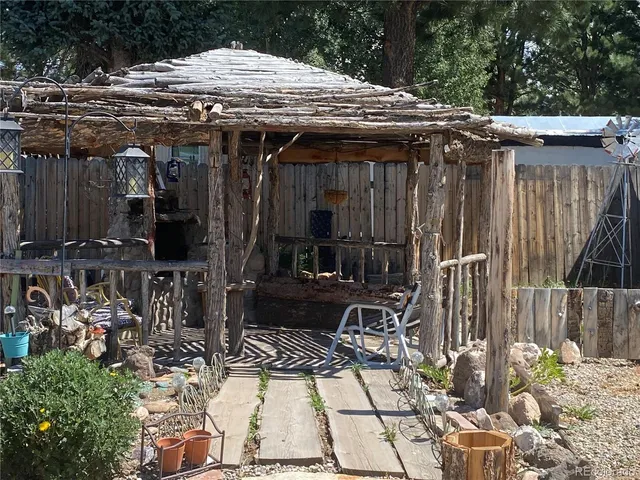 a view of street with sitting area