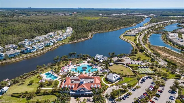 a view of a lake with a house