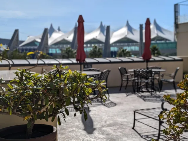 a view of a city with tall buildings