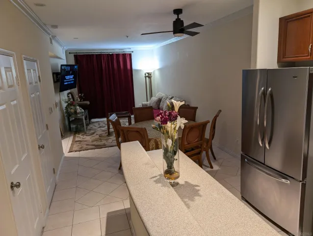 a view of outdoor space with garden and trees