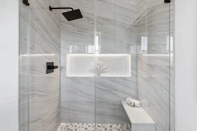 a bathroom with a shower