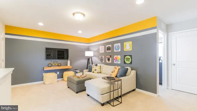 a living room with furniture