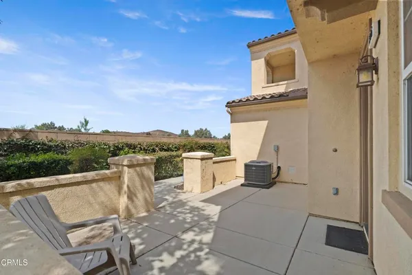a view of a terrace with sky view