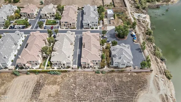 an aerial view of a house