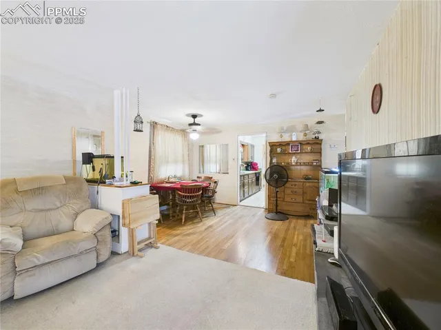 a living room with furniture and a couch