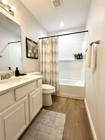 a bathroom with a toilet a sink and a mirror