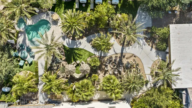 a view of a backyard with a garden