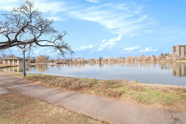 a front view of a building with a street