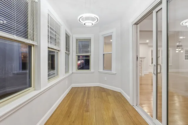 a view of a swimming pool with windows