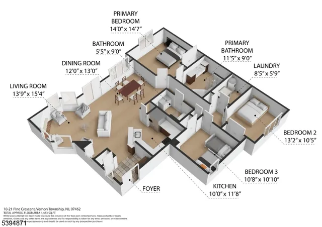 $439,900 | 10-11 Pine Crescent, Unit 21, Vernon, NJ 07462