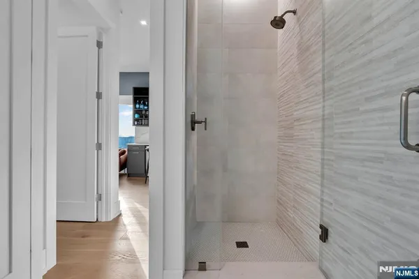 a bathroom with a shower
