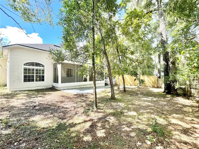 a view of a park with swings