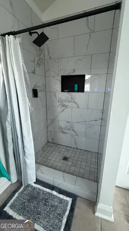 a bathroom with a shower