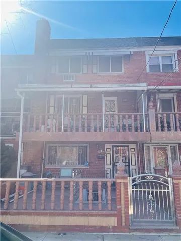 a view of a brick building