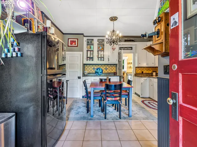 a view of a chairs and table in a patio
