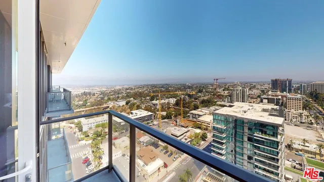 a view of a city from a balcony
