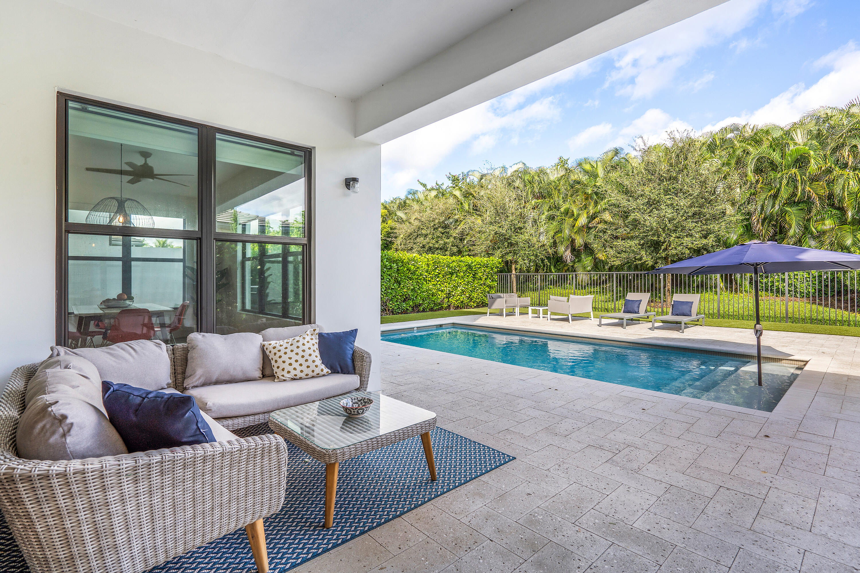 17528 Rainstream Road Boca Raton, FL 33496 - Photo 37 of 51 Covered Oversized Paver Patio with
