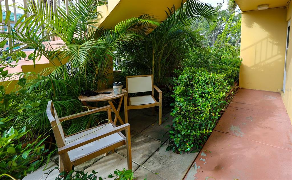 2003 Greenbriar Boulevard, Unit 1 Clearwater, FL 33763 - Photo 3 of 20 a view of a bench in a garden