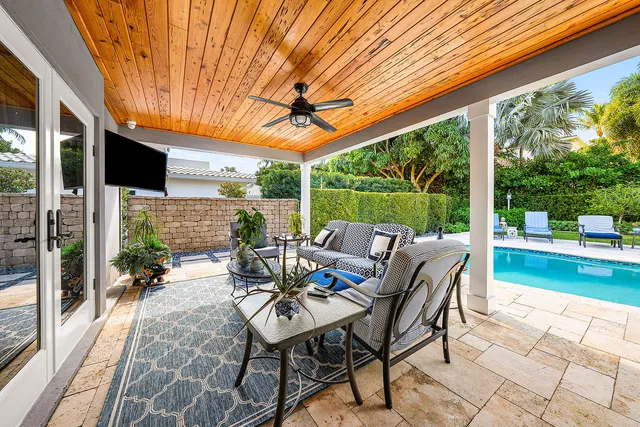 a outdoor living space with patio furniture