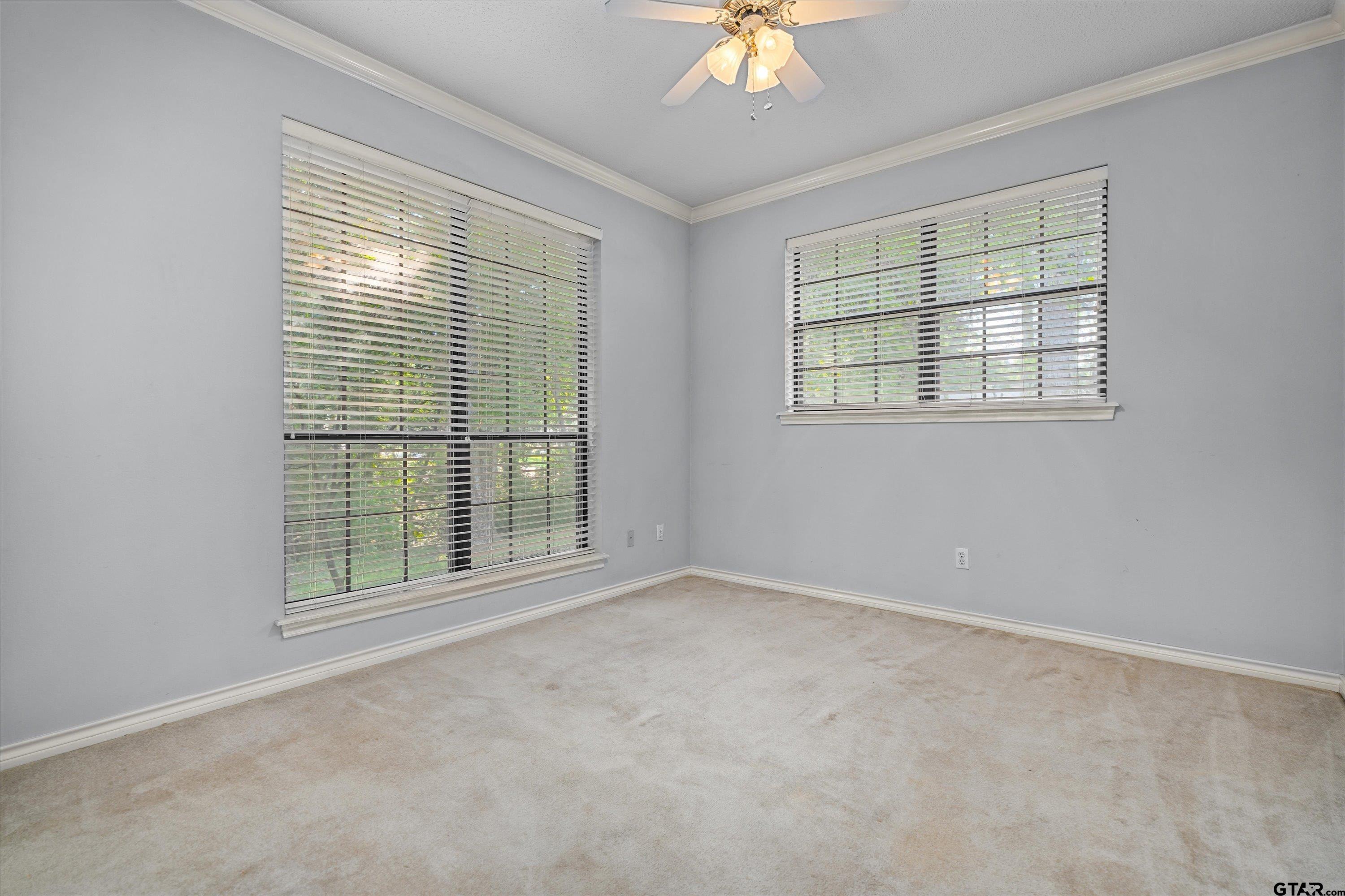 9211 Elm Tree Circle Tyler, TX 75703 - Photo 19 of 31 an empty room with chandelier fan and windows