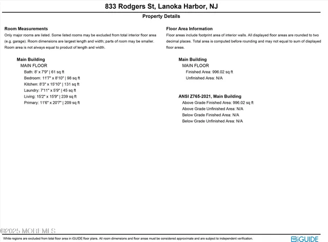 $325,000 | 833 Rodgers Street, Lanoka Harbor, NJ 08734