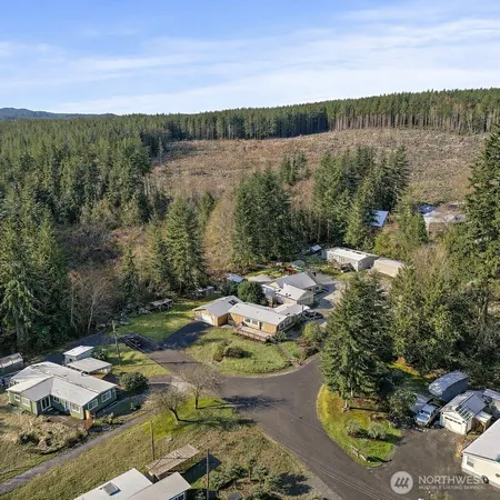 an aerial view of a house having outdoor space